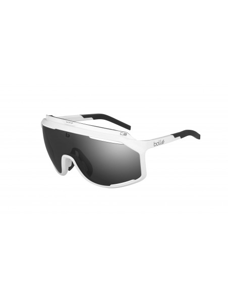 Vista desde la diagonal izquierda de las gafas deportivas Bollé: Chronoshield Shiny White.